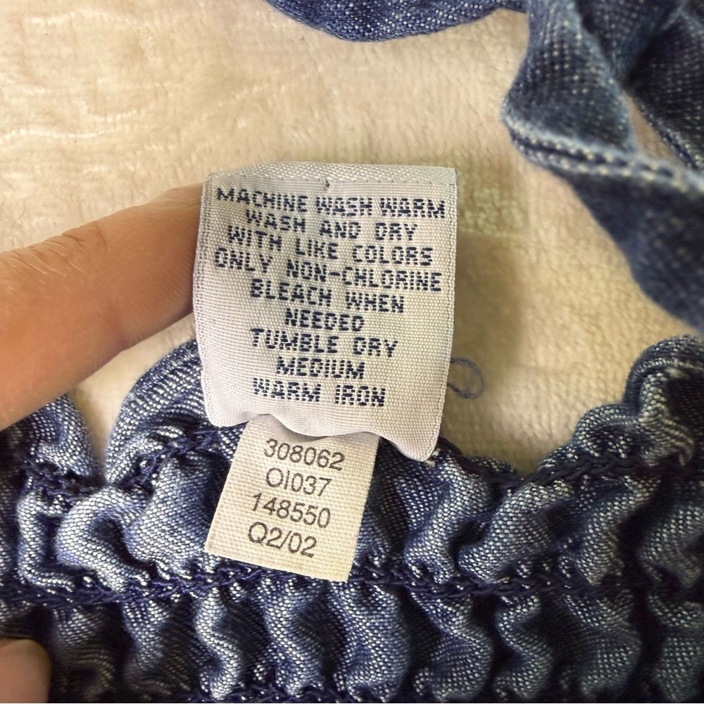 Old Navy Blue Smocked Ruffle Cami with Tie Straps - Picture 4 of 4